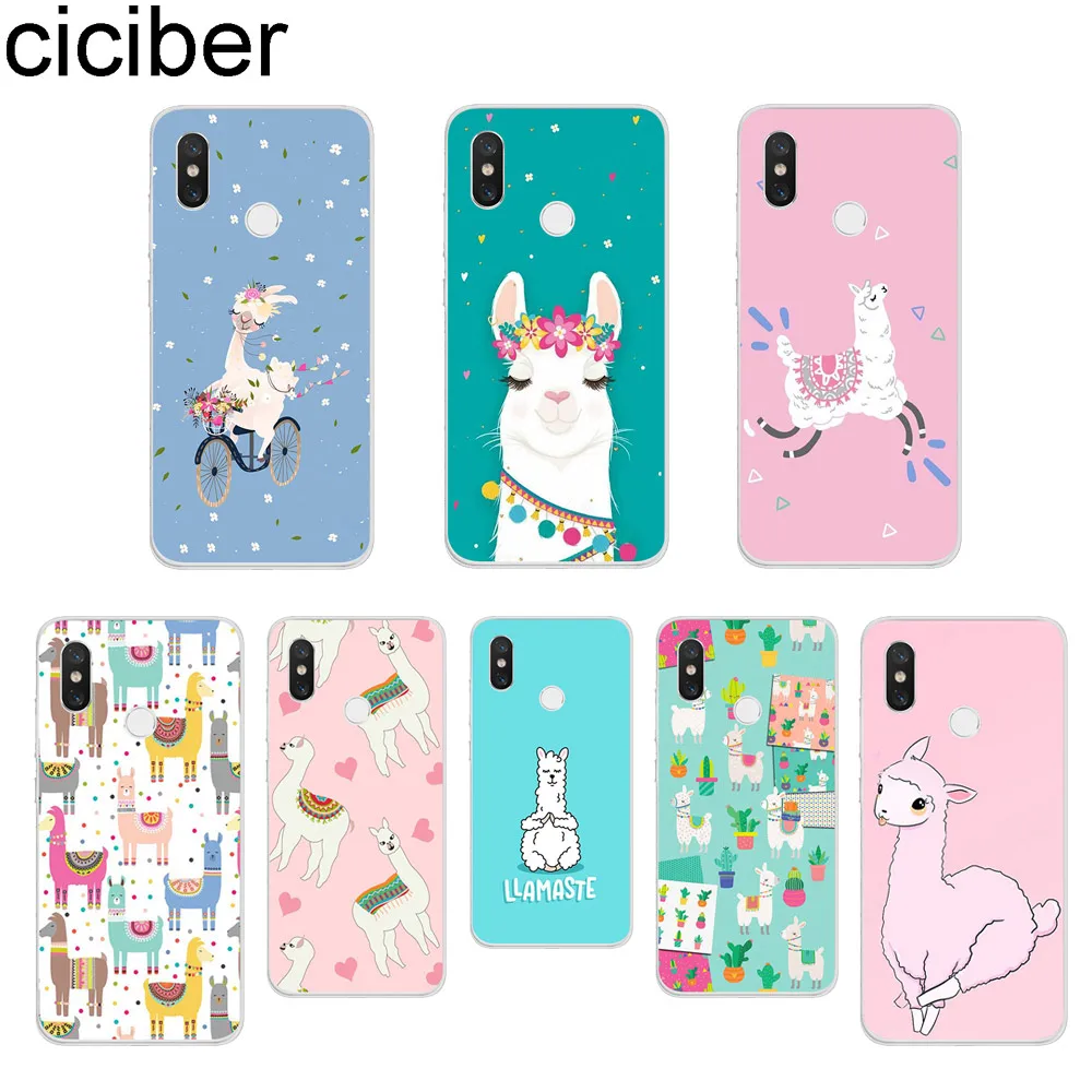 

ciciber for Xiaomi 9 8 A2 A1 6 5 X C S Plus Lite SE PocoPhone F1 Soft TPU Phone Cases for MIX MAX 3 2 1 S Pro Coque Llama Animal