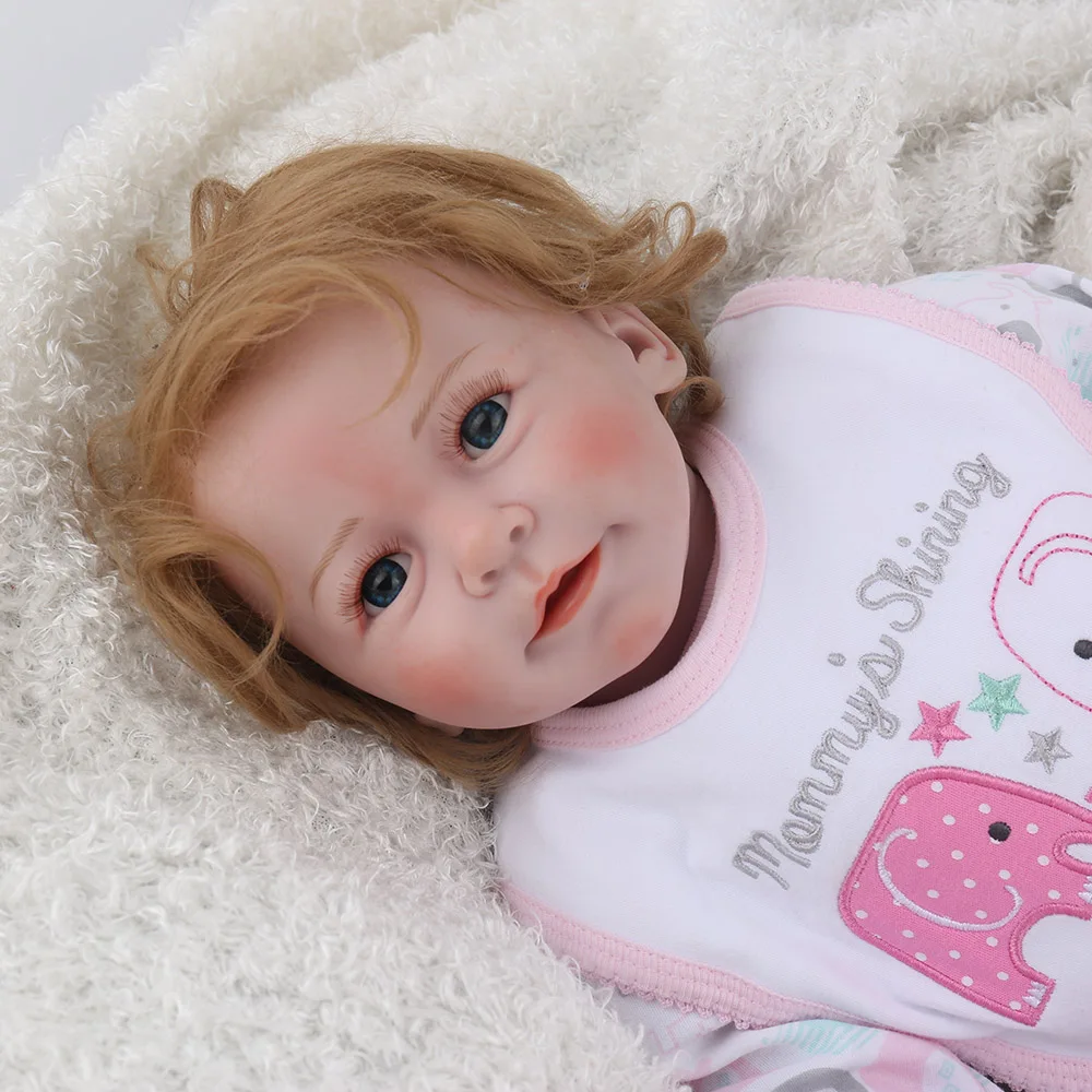 22 "куклы реалистичные Reborn Baby doll menina силиконовые виниловые новорожденных 55 см Рождественский подарок ручной работы реалистичные для детей