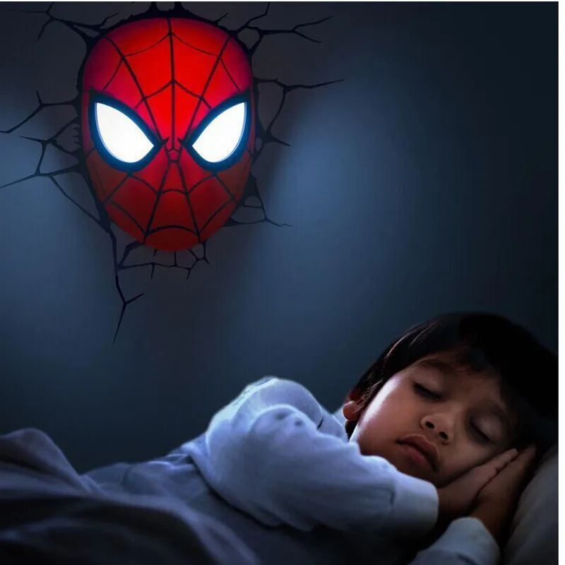 

Avengers:Infinity War Superhero Tom Holland Spider-Man Mask With LED Light 3D The Amazing Spider-Man Decoration Wall Lamp S586
