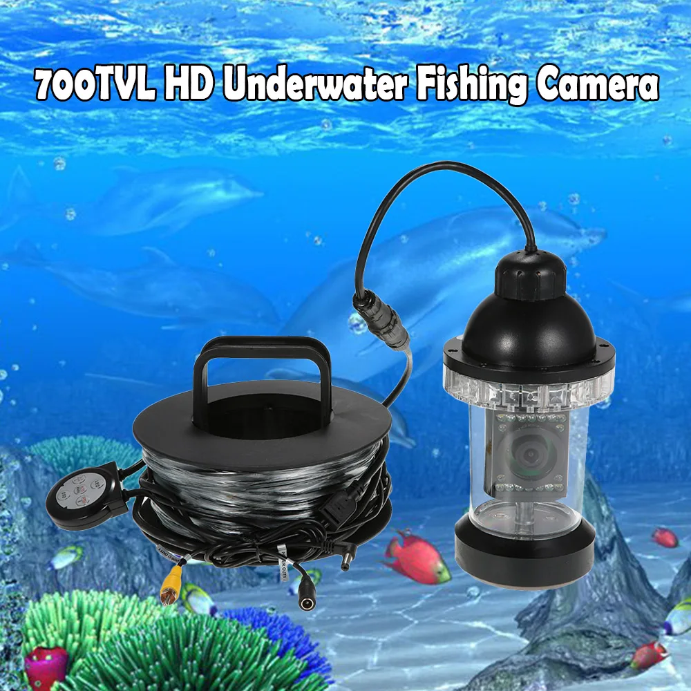 700TVL HD Underwater Fishing Camera IR LED Lights Fish Finder 360
