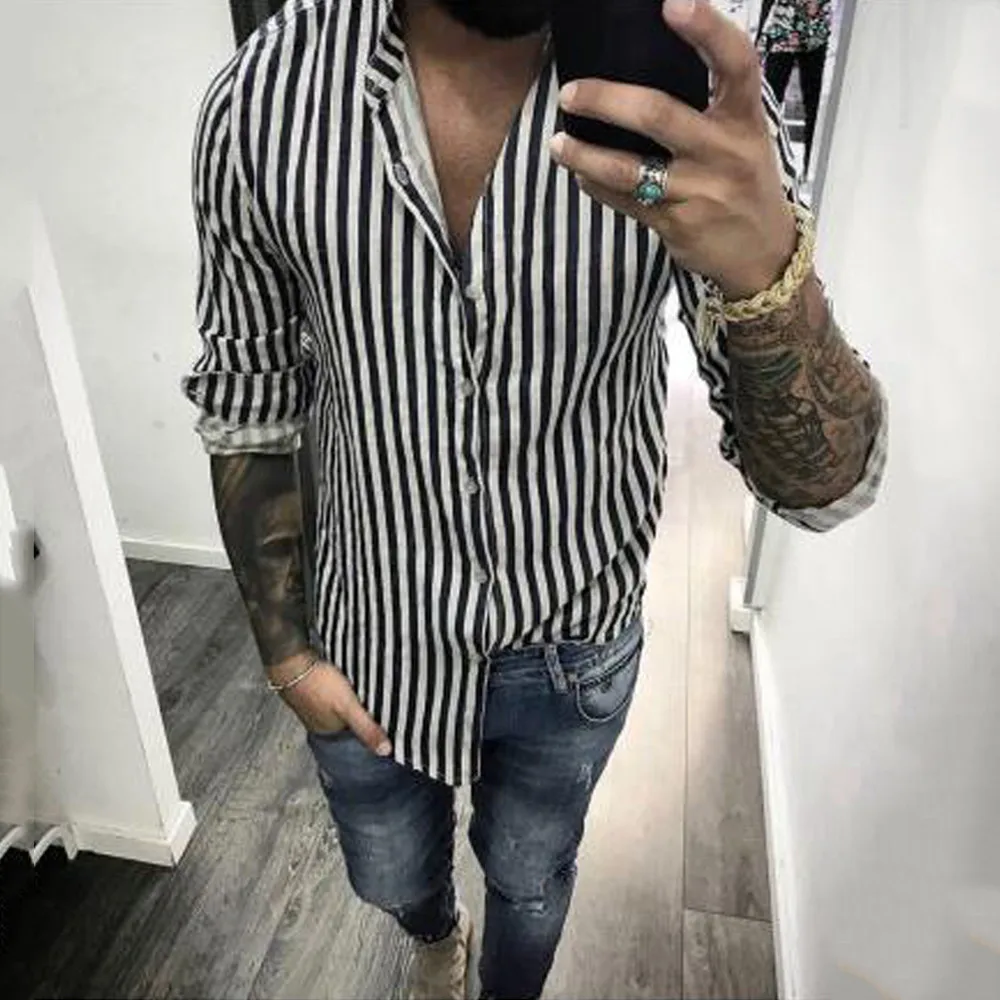 2019 Autumn Winter Men Blouse New Style Slim Fit Men