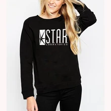 Fashion Autumn Funny American The Flash Sweatshirt Star Laboratories Women Comic Books TV Star Labs Slim Hoodies