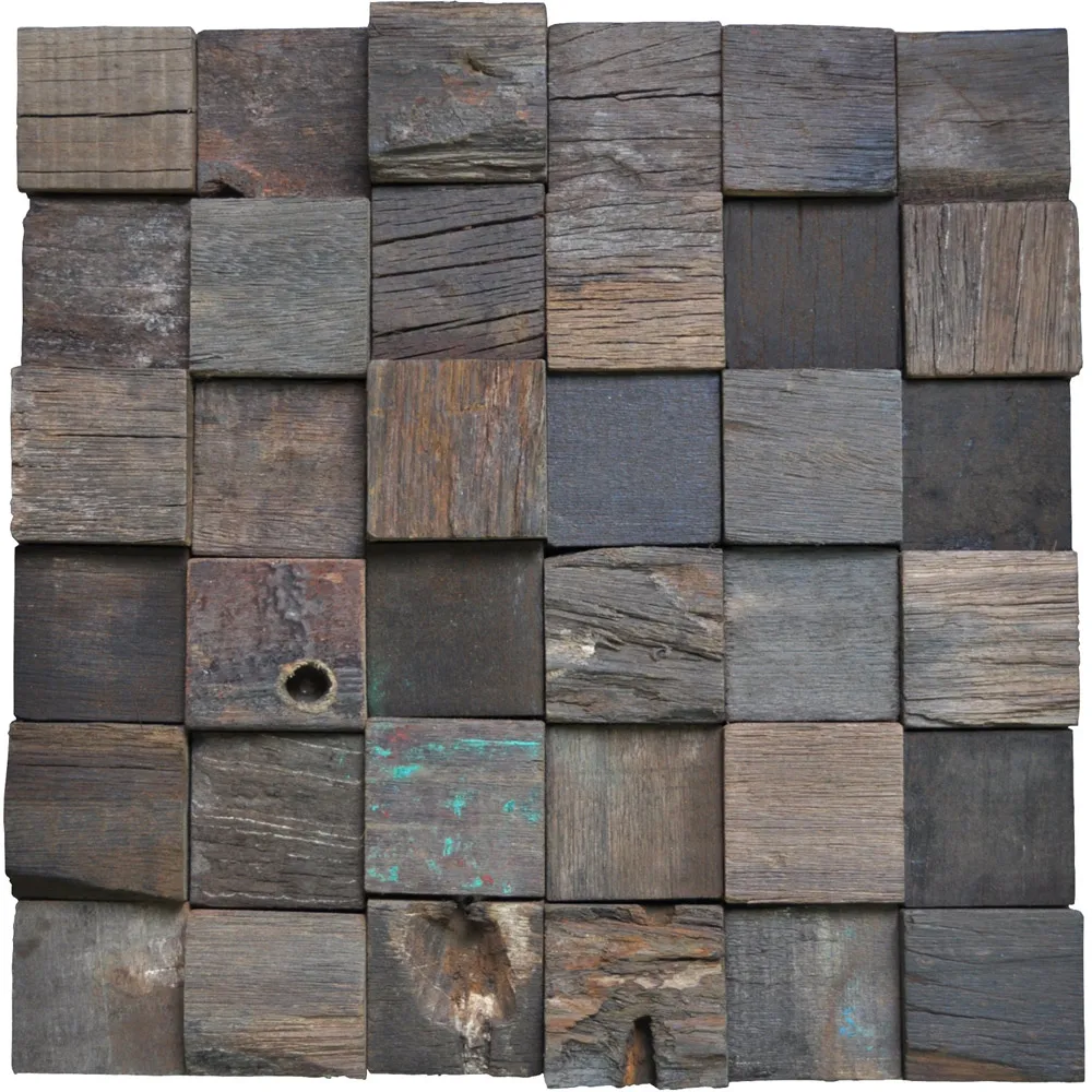 

Reclaimed Wood Wall Tile Ancient Boat Wood Panels, Set of 11 SMT-A15017