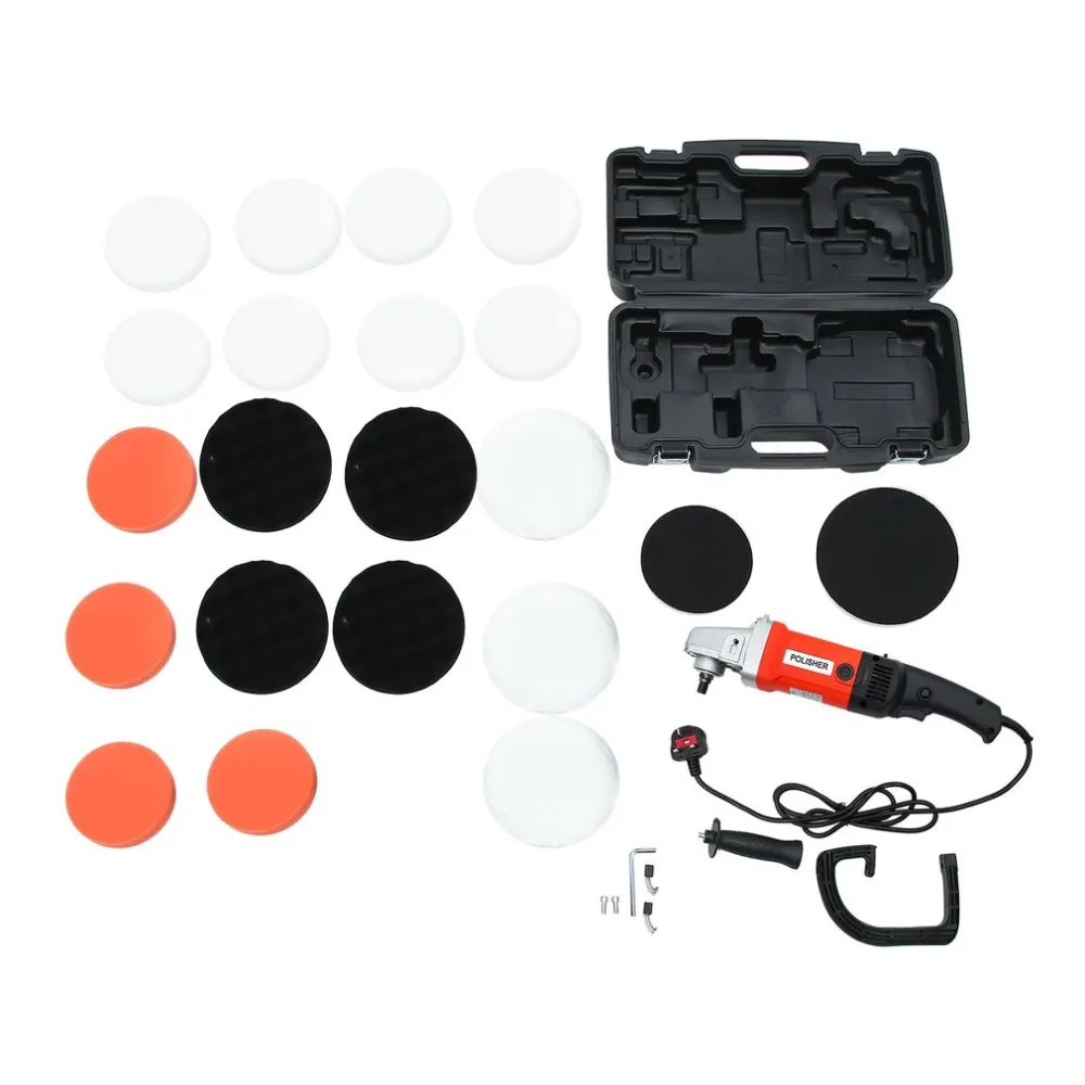 

710W Electric Car Polisher Kit Dual Action Eccentric Roration Variable Speed Buffer Waxer Sander Accessories UK Plug