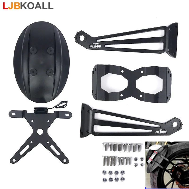 

Black Rear Mudguard Mud Fender w/ License Plate Bracket for KTM Duke 390 RC 200 2015 2016 2017