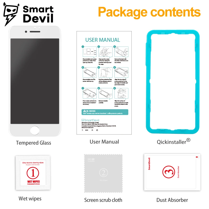 Защитное стекло SmartDevil закаленное с антибликовым покрытием для apple iphone 7 8 plus
