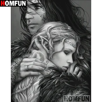 

HOMFUN Full Square/Round Drill 5D DIY Diamond Painting "Shantou character" 3D Embroidery Cross Stitch 5D Home Decor A16117