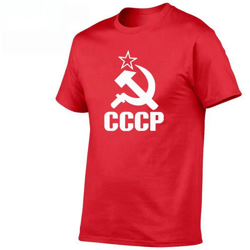 

2019 Summer CCCP Russian T Shirts Men USSR Soviet Union Man Short sleeve T-shirt Moscow Russia Mens Tees Cotton O Neck Tops Tee