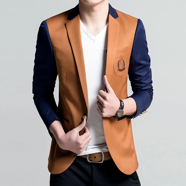 New Fashion Men Leisure Blazer Slim Simple Blazers...