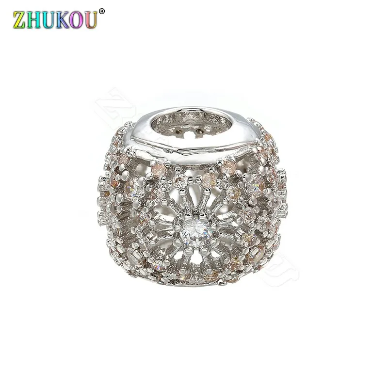 ZHUKOU 10*12 мм Популярные Латунные кубические бусины из циркония Сделай Сам ручной