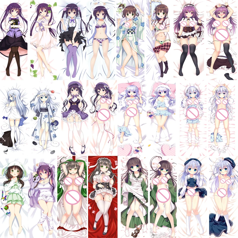 

September update Japan Anime Is the Order a Rabbit Tedeza Rize & Ujimatsu Chiya Dakimakura pillow case cover Body pillowcase