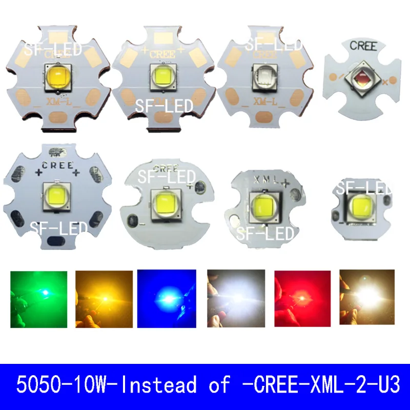 1 Pcs Cree Xml2 Led Xm L2 Diode T6 U2 10w White Neutral White Warm White Red Green Blue Pink Yellow Uv High Power Led Emitter Led Bulbs Tubes Aliexpress