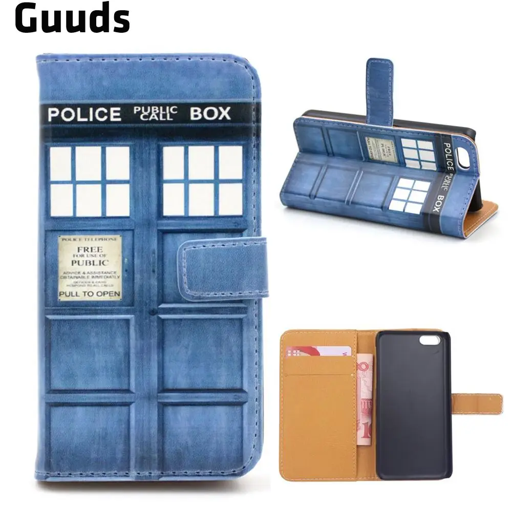 Police Box Leather Wallet Case for iPhone 5c