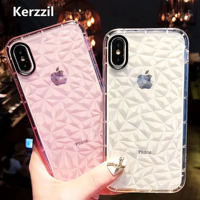 Роскошный чехол с алмазной текстурой для iPhone 6 6s 7 8 Plus X мягкий из ТПУ XS Max XR