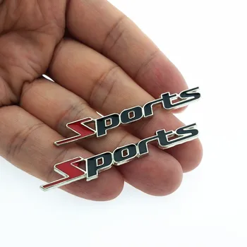 

CDIY Car Styling 2pcs/pairs SPORT 3D Small Metal Car Sports logo Chrome Metal Auto Car Sticker Emblem Badge Decal Accessories