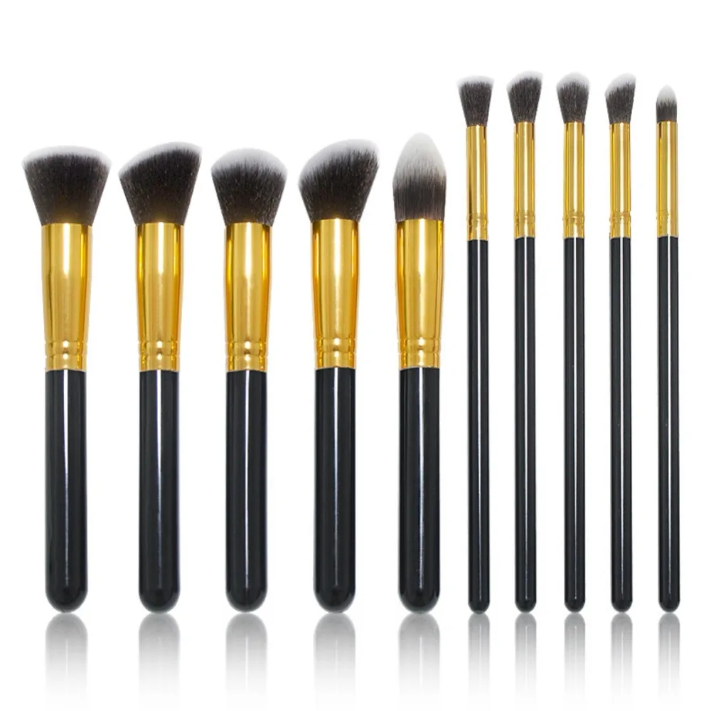 START MAKERS 10Pcs Pro Synthetic Kabuki Makeup Brush Set Cosmetics