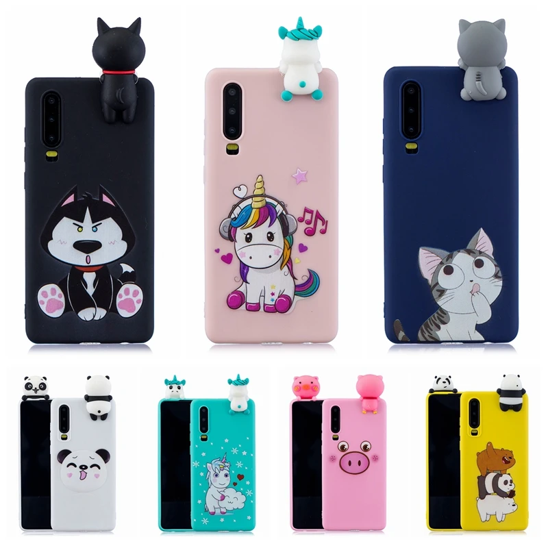 P30 Pro 3D Kawaii чехол для Huawei P30Lite Единорог Кошка Собака Мягкий Funda Lite P30Pro Etui |