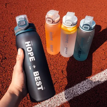

900ML Large capacity Water Bottle with Tea Compartment Leak-proof Outdoor Sports Plastic Portable Bottle Space Cup for Students