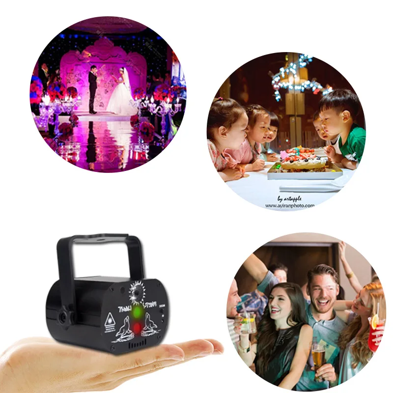 YSH DJ ديسكو تأثير الإضاءة LED مصابيح حفلات البسيطة USB جهاز عرض مزود بإضاءة ليزر للبيع ل الزفاف عيد ميلاد