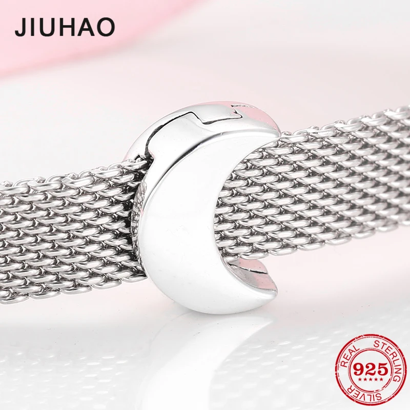 

High quality 925 Sterling Silver Goodnight Charm Clip Moon bead Fit Original reflection Charm Bracelet women Jewelry Gift