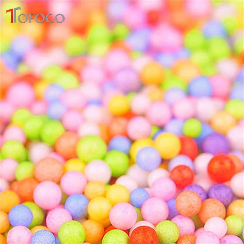 TOFOCO 1 Pack DIY Snow Mud Particles Accessories Slime Balls Small Tiny Foam Beads For Floam Filler For DIY Supplies 2-4mm