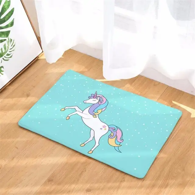 Cute Cartoon Unicorn Printed Floor Mat Anti Slip Rugs Carpets