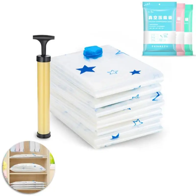 11PC/SET Vacuum Bag Storage Organizer Transparent Foldable Extra Large Seal Compressed Travel