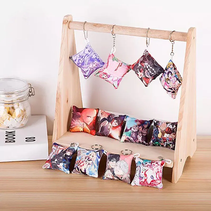 

6cm Customize Mini Pillow With Keychain Custom Design Logo Print Soft Square Pillow Pendant Decorate for Bag Cute Gift #ZTKEY01