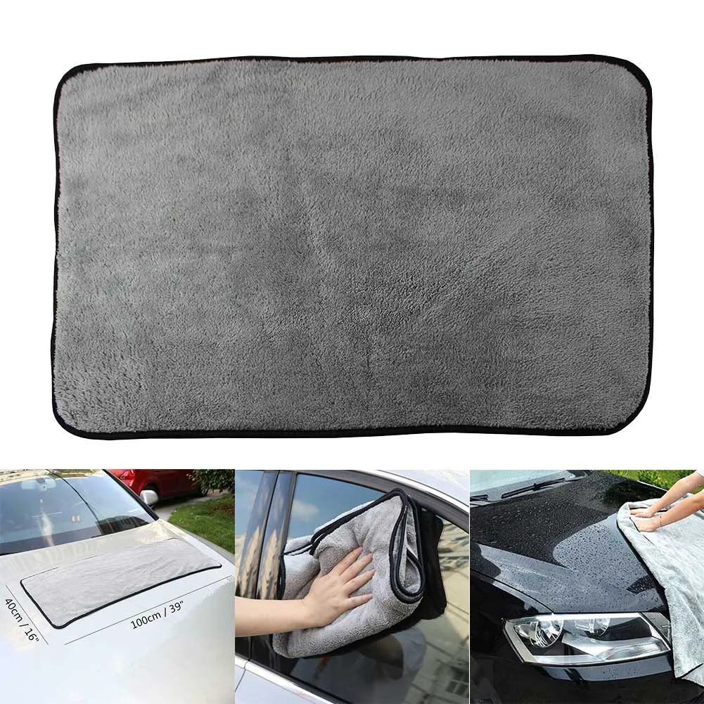 

Plush Drying Towel Super Absorbent Car Cleaning Cloths Soft Portable Quick Drying Car Washing Accessories