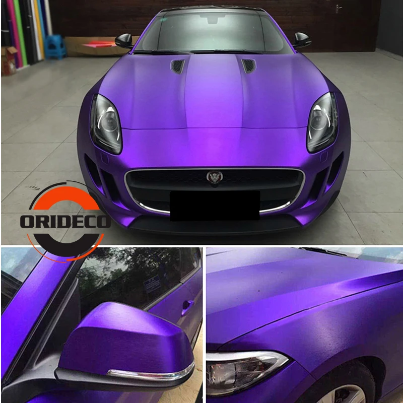 purple brushed metallic chrome vinyl film