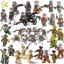 8pcs/set Military Soldiers figures Building blocks set Compatible legoed army Weapon city Bricks Enlighten children toys for boy