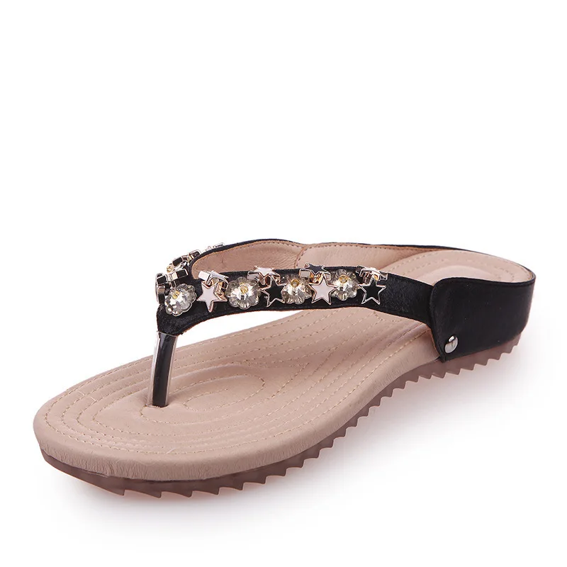 

Women Beach Flip Flops 2019 Summer Flat Shoes Woman Slip On Outside Indoor Slippers Non-slip Sole Female Casual Flip Flop Slides