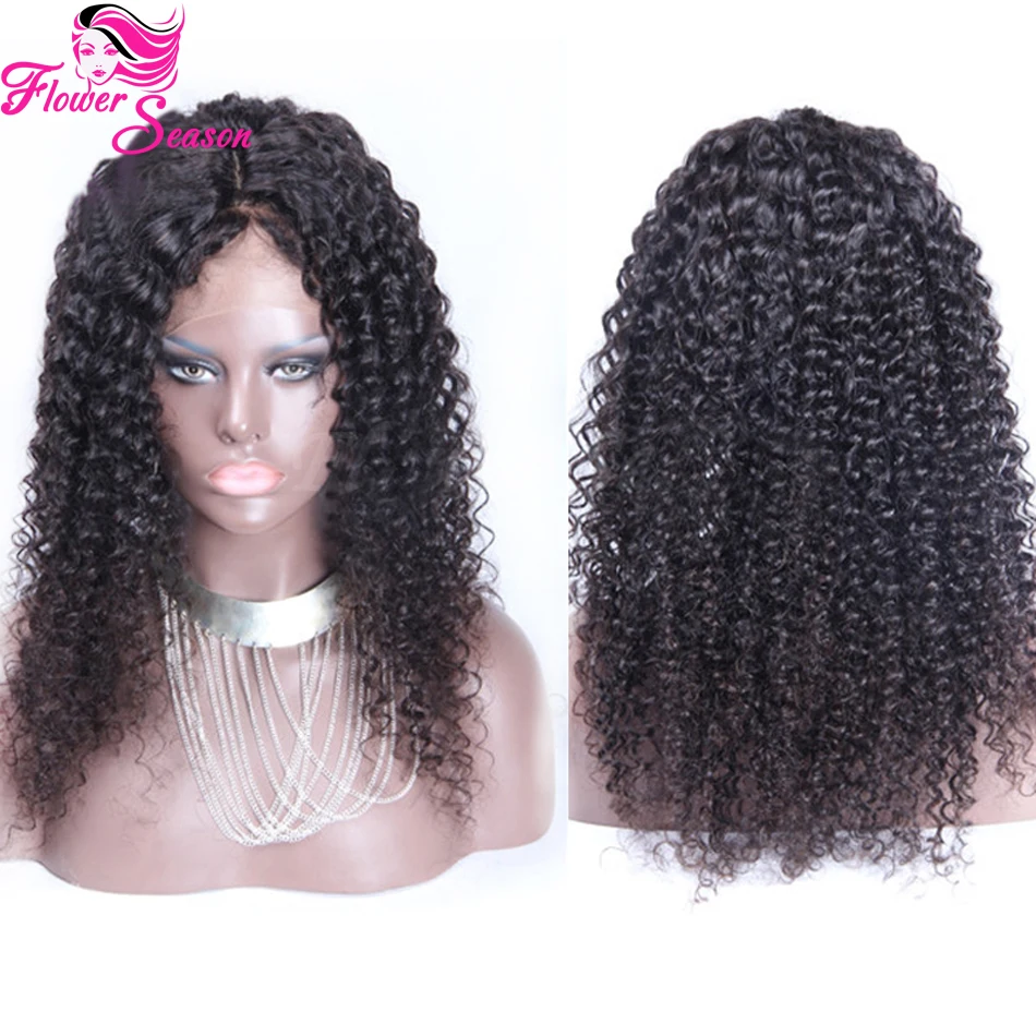 Kinky Curly Malaysian Silk Top Full Lace Wigs Unprocessed Human Hair