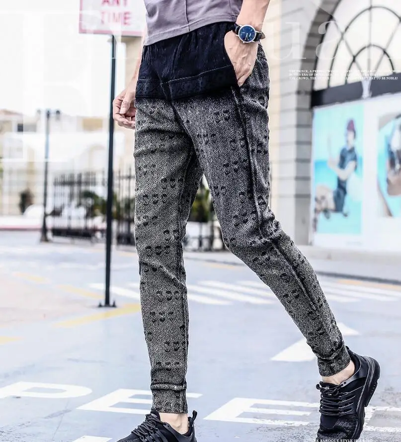 Fanzhuan 2017 Бесплатная доставка новый мужской моды повседневное для мужчин тонкий карандаш узкие брюки-скинни Лето 718154 Акция Человек полосатый