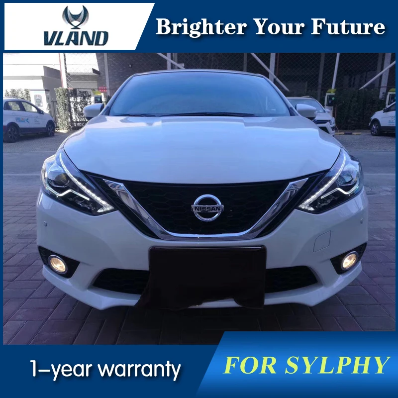 VLAND фара для Nissan Sylphy фары 2016 2018 светодиодный DRL Передняя Биксеноновая линза HID|Фара