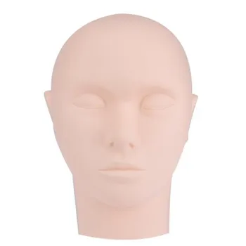 

new soft silicone Pro Training Mannequin Flat Head Practice Make Up Eye Lashes Eyelash Extensions #1213* CC