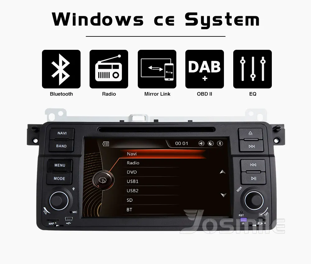Excellent Josmile Car Multimedia Player 1 Din Car Radio For BMW E46 M3 Rover 75 Coupe Navigation 318/320/325/330 GPS DVD Touring Hatchback 0