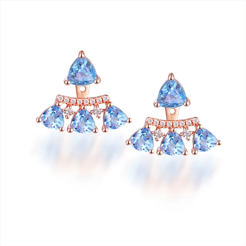 

ANI 925 Sterling Silver Women Drop Earrings Natural Topaz Fashion Gemstone Style Engagement Earrings Romantic Proposal Gift