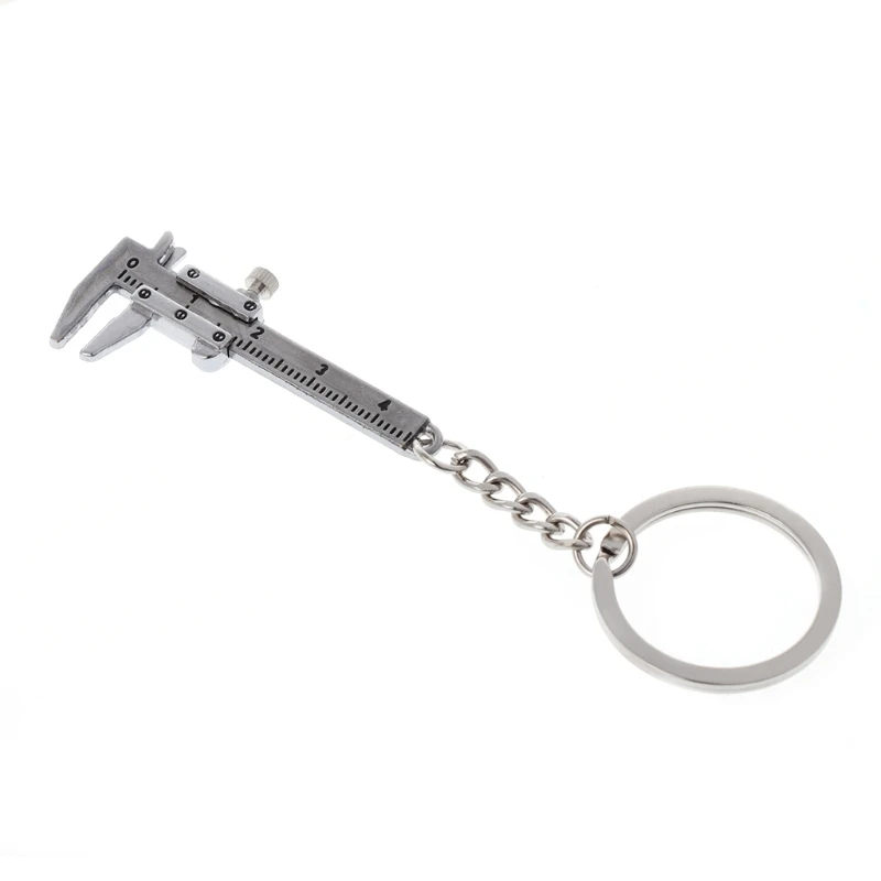 

Attractive Appearance Mini Metal Vernier Caliper Key Ring Keychain with 4cm Measurement