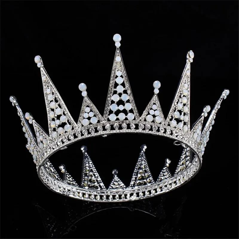 

do dower New Fashion European Bride Wedding Silver Color Crown Full Rhinestones Large Queen Crown Wedding Hair Jewelry FN-GB033