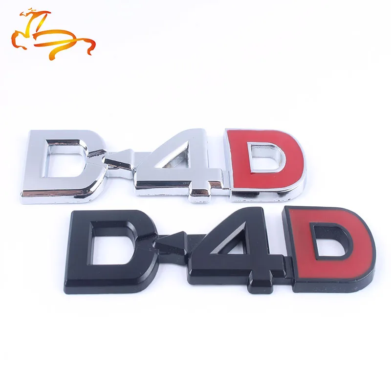

New 3D High quality Metal D4D logo car side emblem rear trunk decorative sticker styling for Vw BMW Toyota Toyota Honda Ford