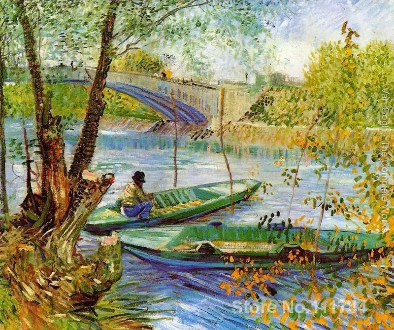 

Paintings by Vincent Van Gogh Fishing In Spring Hand painted art on canvas High quality