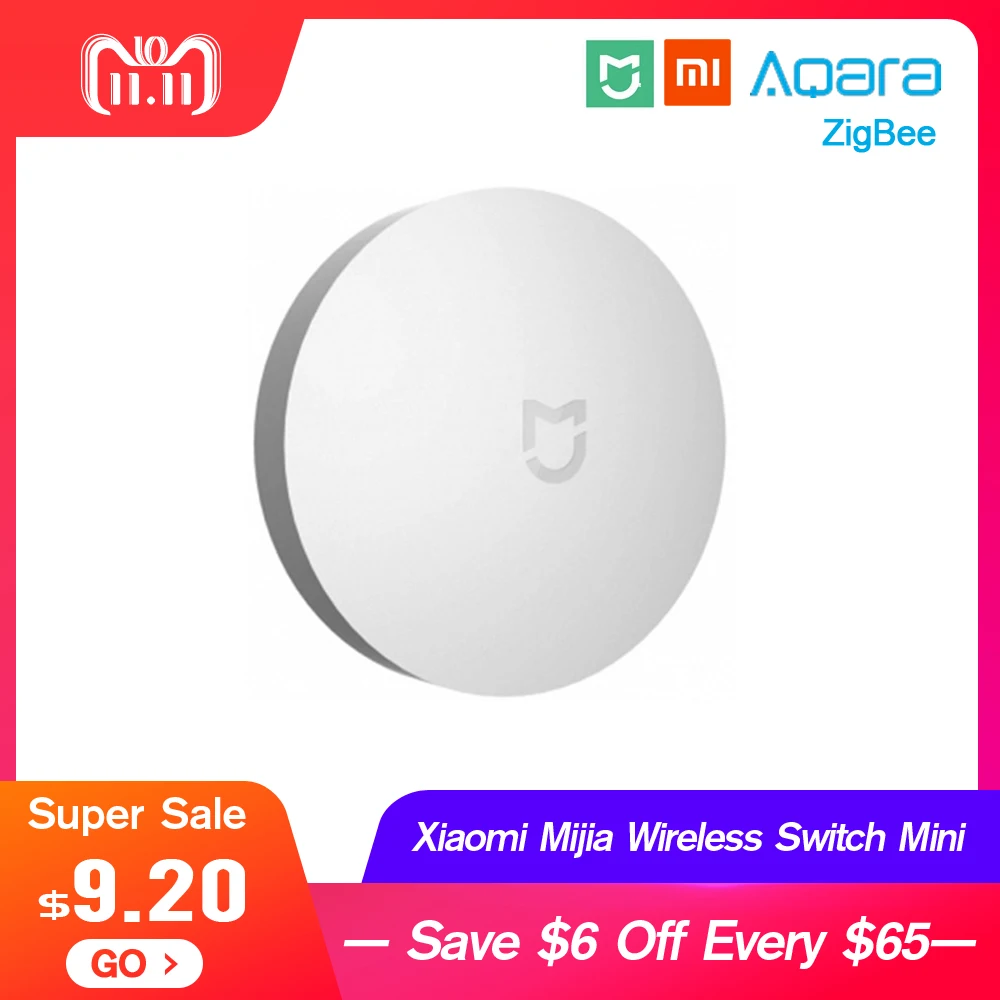 

Xiaomi MIJIA Aqara Wireless Switch Mini ZigBee Version With Gyro Smart Home Remote Control Center for Mi Home APP Gateway Hub