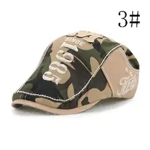 Ретро камуфляжные шапки-береты для мужчин и женщин, летние х/б козырек, уличные повседневные остроконечные плоские кепки, хип-хоп, с замком
