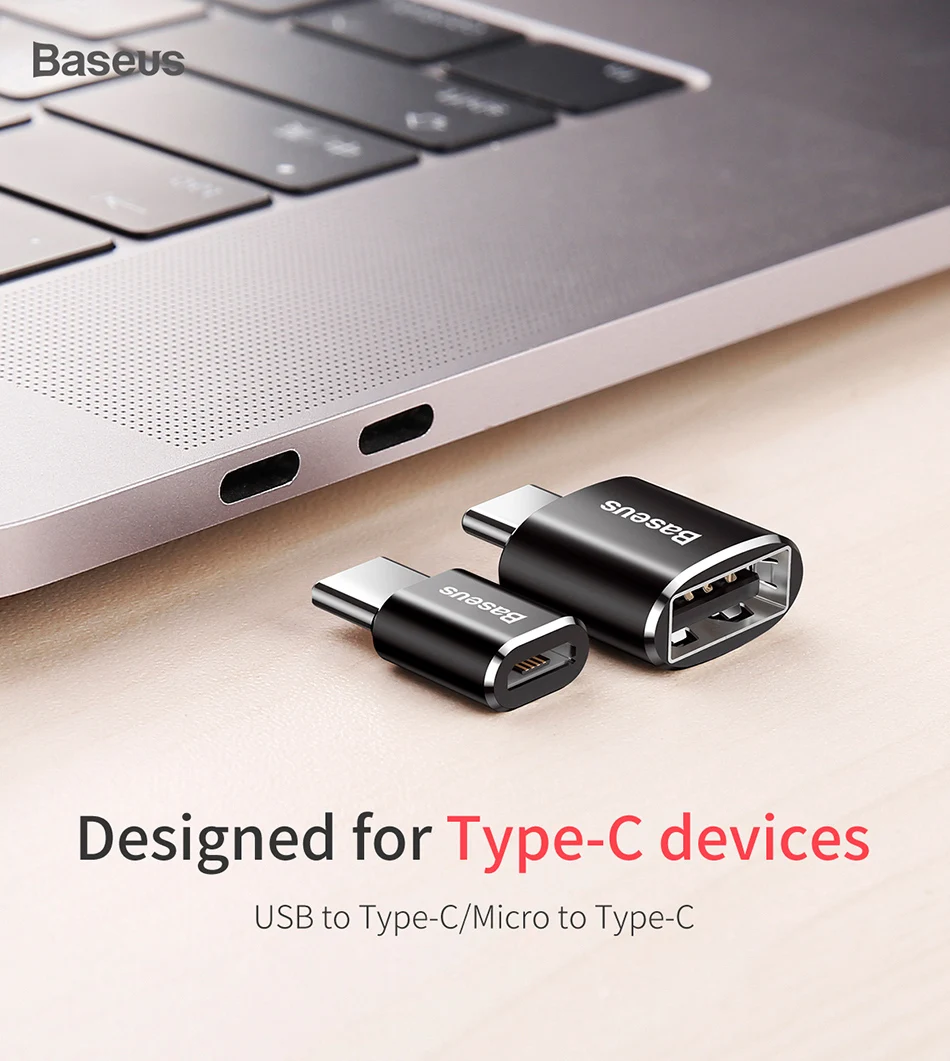 Адаптер Micro-type-C Baseus для samsung XiaoMi huawei P9 Nexus 3 type s Micro usb type C OTG USB-C Адаптер зарядного устройства