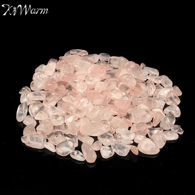 KiWarm Wholesale 100g Pink Rose Quartz Tumbled Stones Crystal Healing