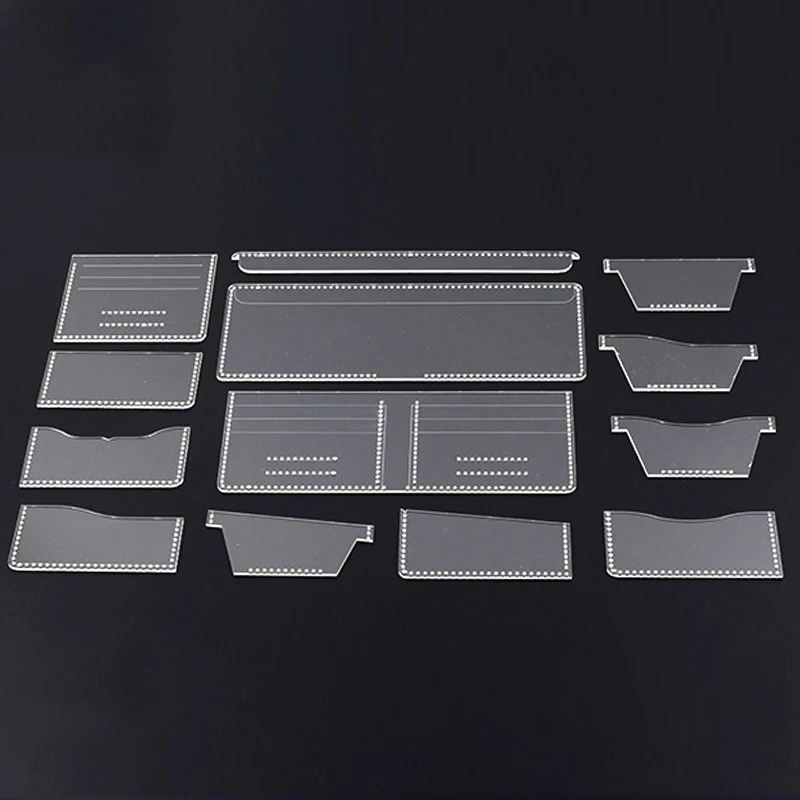 13PCS/Set Wallet Pattern Stencil Template Set Universal Short Clip Template Pattern Sewing Stencils DIY Set sewing stencils set