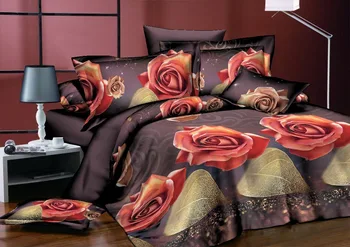 

Colorful Roses Bedding Set for Woman 3D Printed Duvet Cover Set Floral Bedclothes 3/4 pcs Watercolor Home Textiles