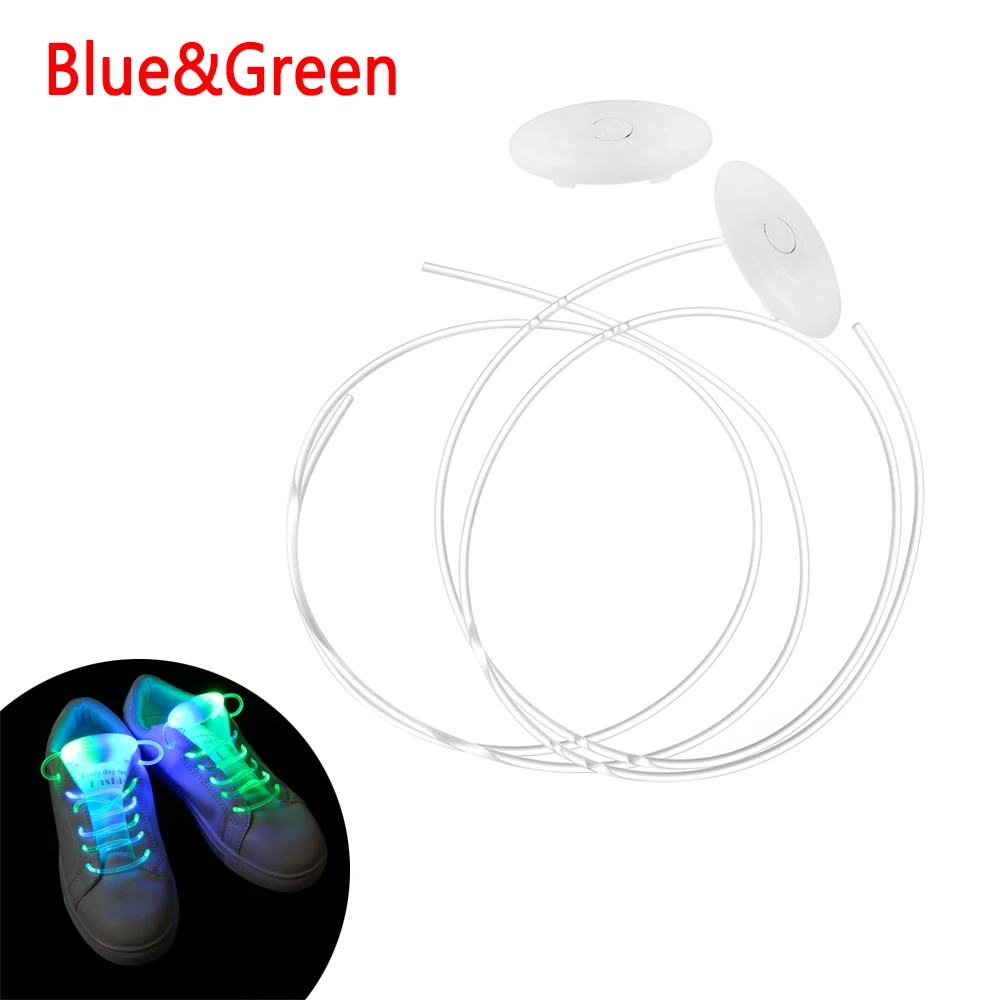 1 пара 80 см светильник Rave неоновые вечерние светодиодный шнурки светящиеся цветные шнурки светящиеся шнурки вечерние шнурки Распродажа по всему миру - Color: blue green
