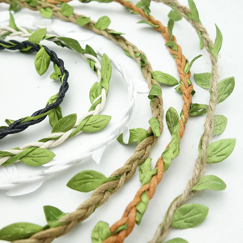 2m DIY Artificial Leaves Twine String With Leaf Silk Leaves Flower Garlands Home Garden/Wedding